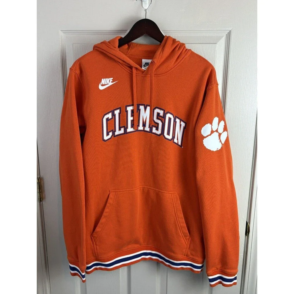 Nike Clemson Hoodie Mens Size XL Orange Purple Tiger Paw College Football